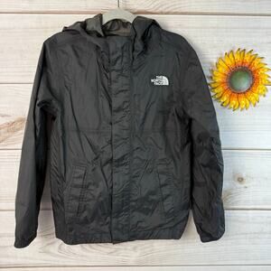 the north‎ face kids dryvent black rain jacket 7/8